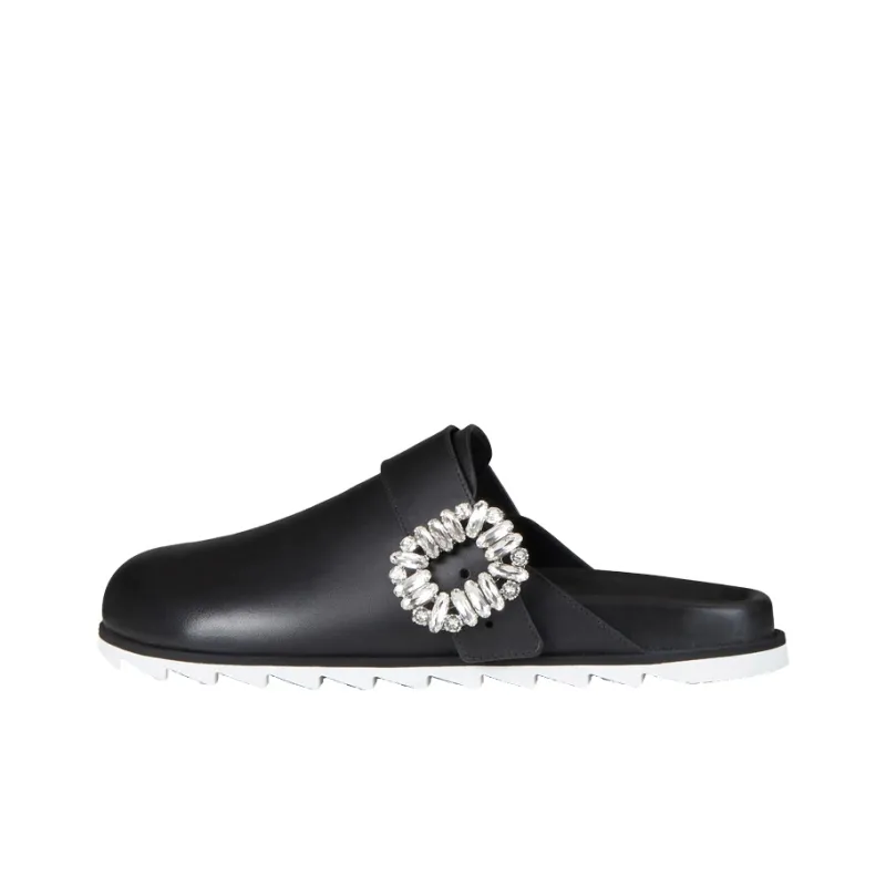 Roger Vivier Slidy Viv' Closed Toe Slippers Women's Black-0