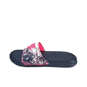 Nike Benassi Jdi Print Splash Ink Minimalistic Unisex Black Pink Slippers Women's