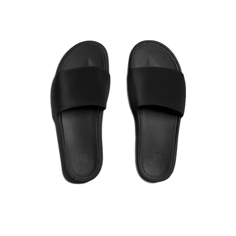 Lululemon Restfeel Slide Rubber Sole Slip Resistant Slide Slippers Men's Black-3