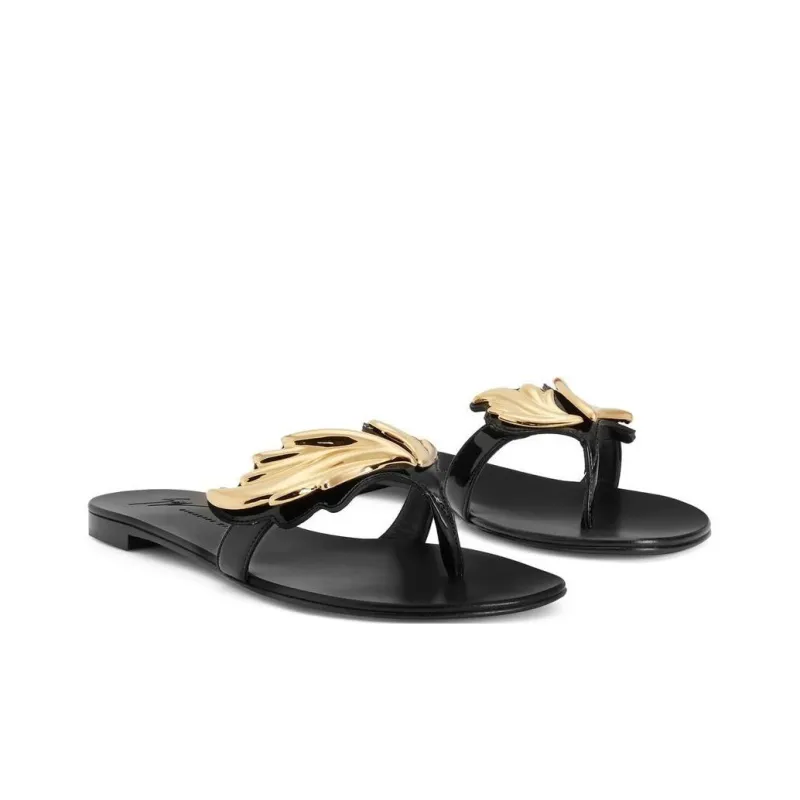 Giuseppe Zanotti Cruel Flat Leather Flip flops-2