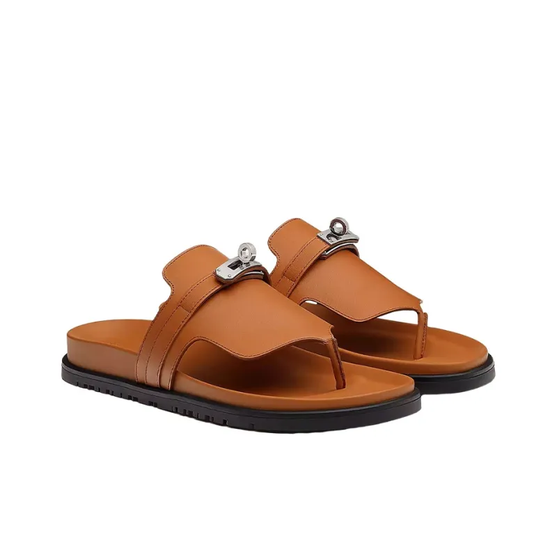 HERMES Empire Stylish Sandals Women's Brown-2
