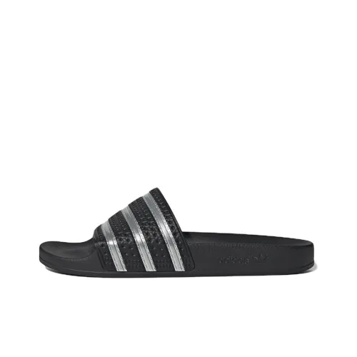 Adidas Originals hoodie Slides Slippers Men's Black Silver