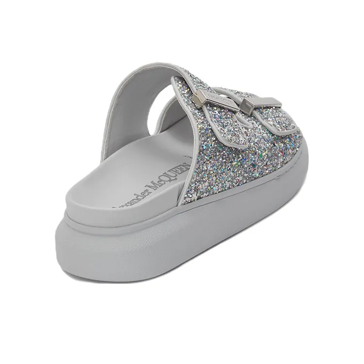 Alexander McQueen Hybrid Slide Slippers Women's Silver-2