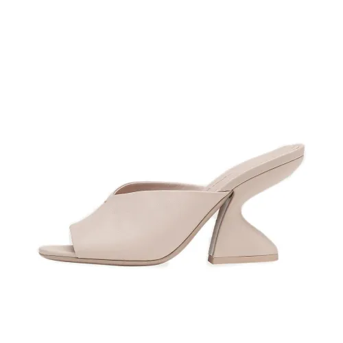 FERRAGAMO Abrasion Resistant Slide Slippers Womens Beige