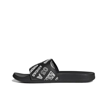 Adilette Adidas Comfort Slide 'All Over Logos Black'