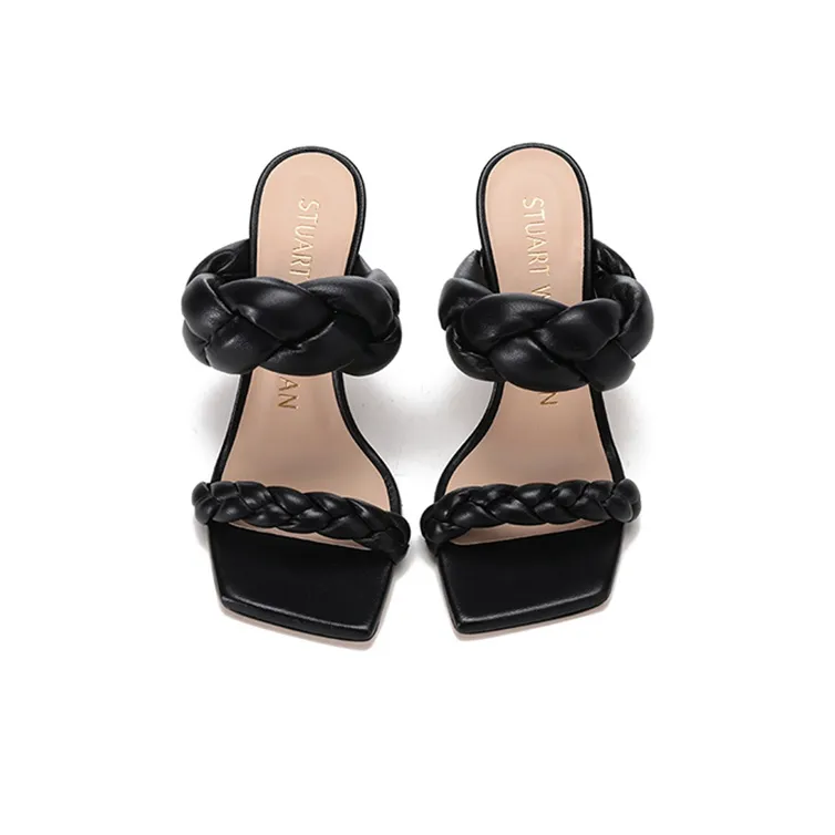 Stuart Weitzman/SW Playa Slide Slippers 10cm Women's Black-3
