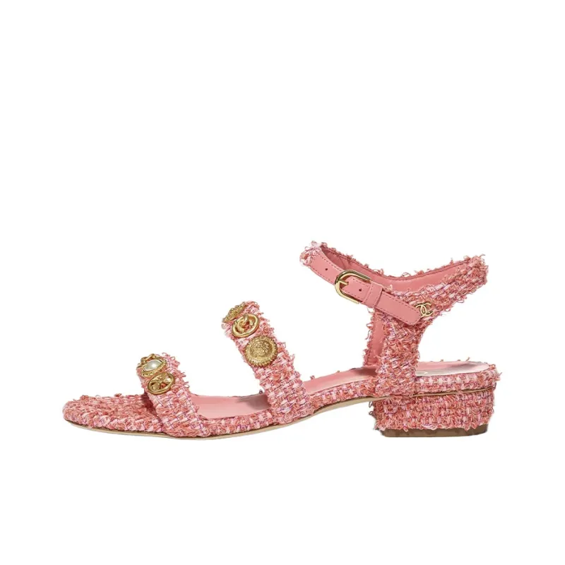CHANEL Stylish Sandals Women's Coral Pink-0