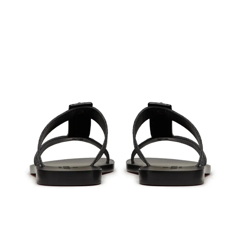 Valentino Roman Stud Slide Slippers Men's Black-4