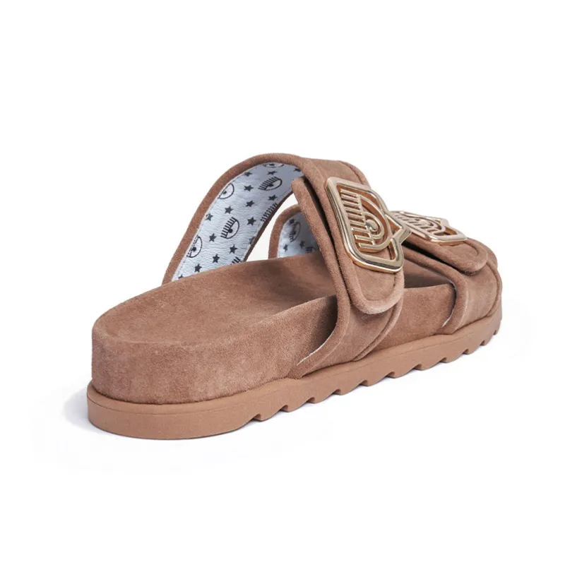CHIARA FERRAGNI Slide Slippers Women's Brown-3