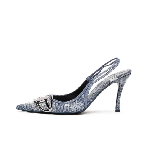 DIESEL D-Venus 80mm Denim Slingback Pumps