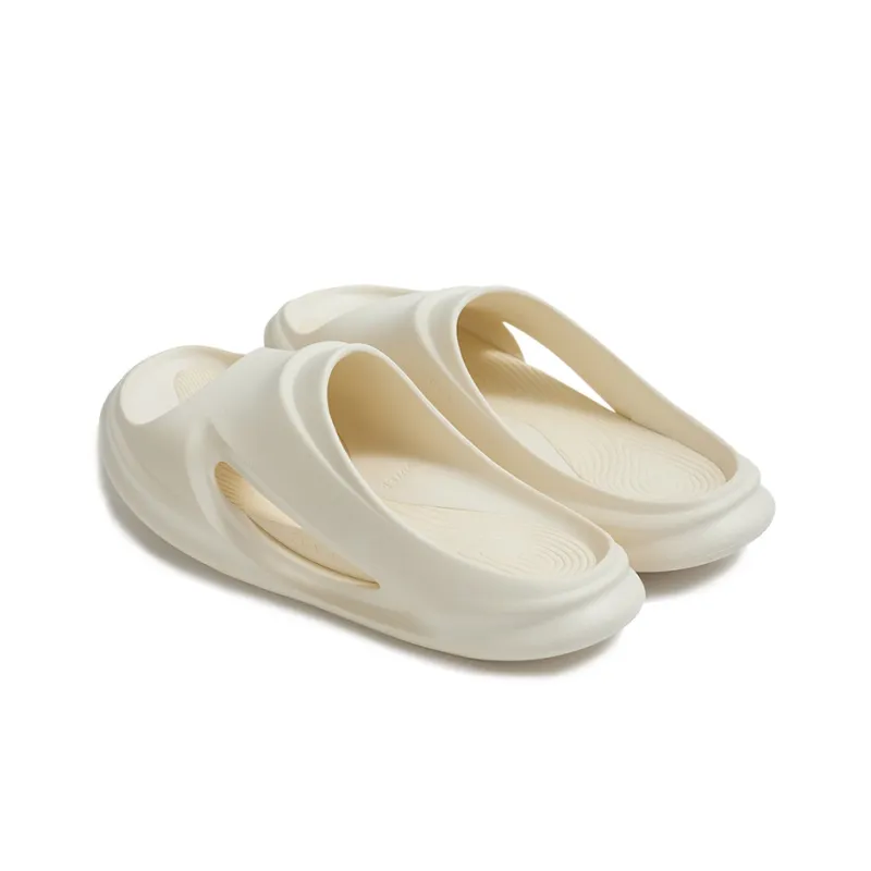 0592 Quiet Abrasion Resistant Slide Slippers Unisex Cut Out Very White-1