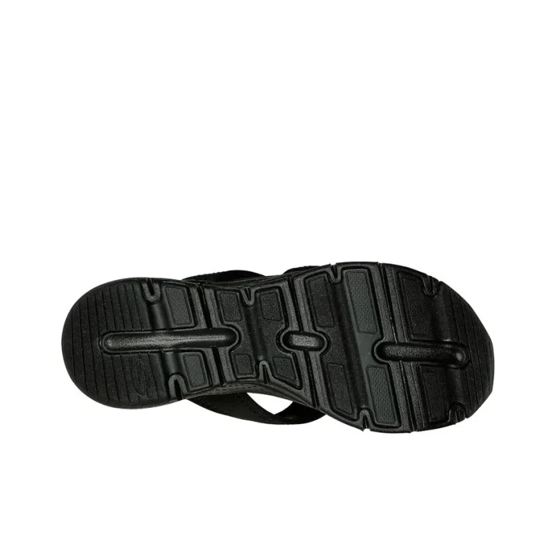 Skechers Arch Fit Rubber Sole Slip-Resistant Slide Slippers Women's Black-3