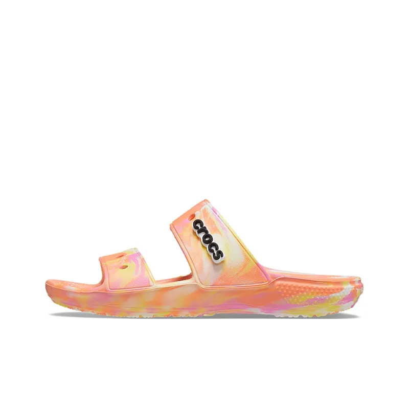 Crocs Classic Clog Marble Beach Unisex Red Multi Color Slippers 'Red'-0