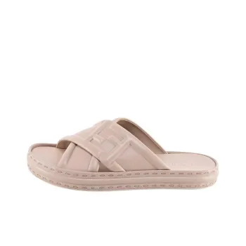 FENDI Crossover Band Sandal Beige Embossed Macro Ff Motif