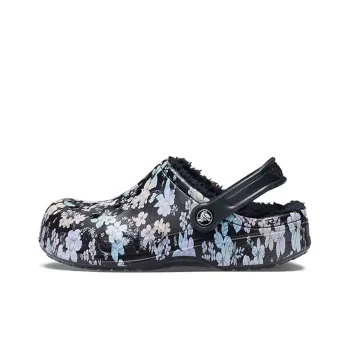 Crocs Baya Lined Clogs 'Black White' Women's