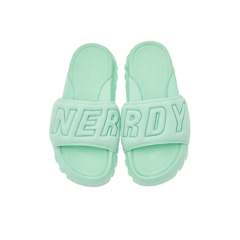 Nerdy Slide Slippers Unisex Mint Green-4