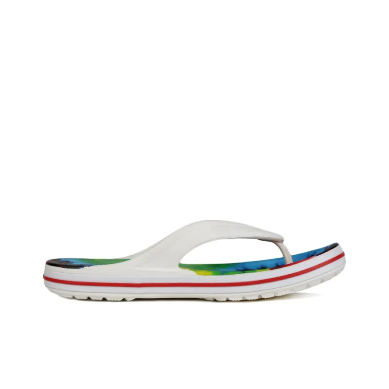 Crocs Tie Dye Pattern Flip Flops Slippers White Unisex 'White'-1