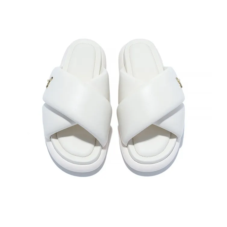 LI NING 1990 Quiet Slide Slippers Women's Eggnog Gray-2