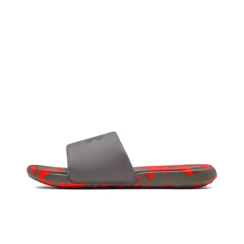 Under Armour Ansa Rubber Sole Slide Slippers Men's Gray Orange
