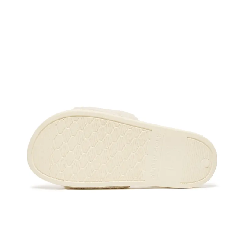 MLB Slipper Rubber Sole Slip Resistant Slide Slippers Unisex Ecru-5