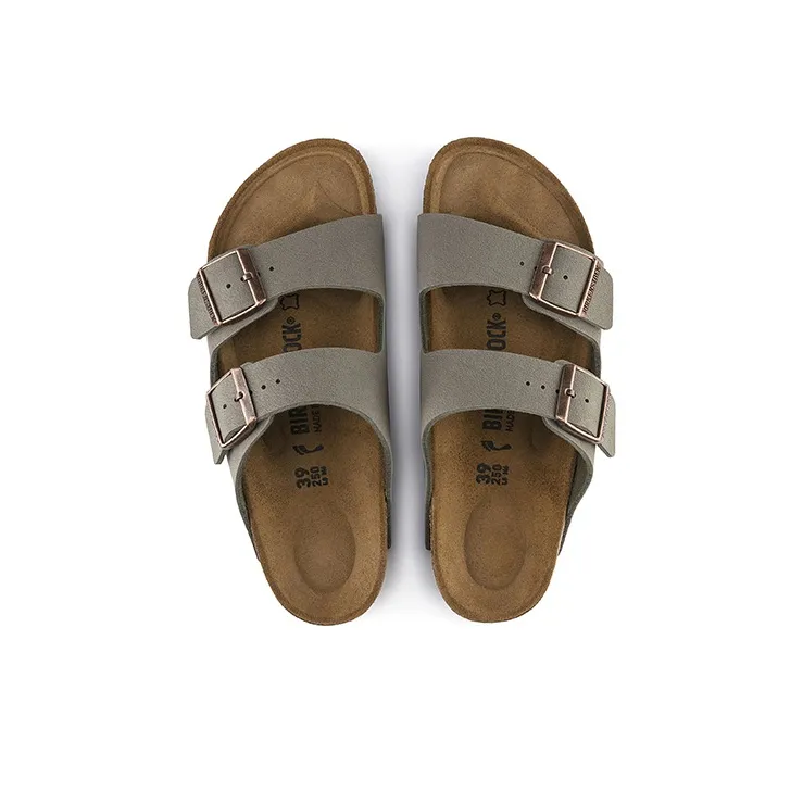Birkenstock Arizona Birkibuc Narrow Fit Sandals 'Stone'-4