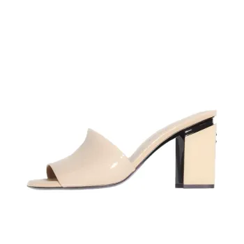 CHANEL Slide Slippers Women's Ecru/Black