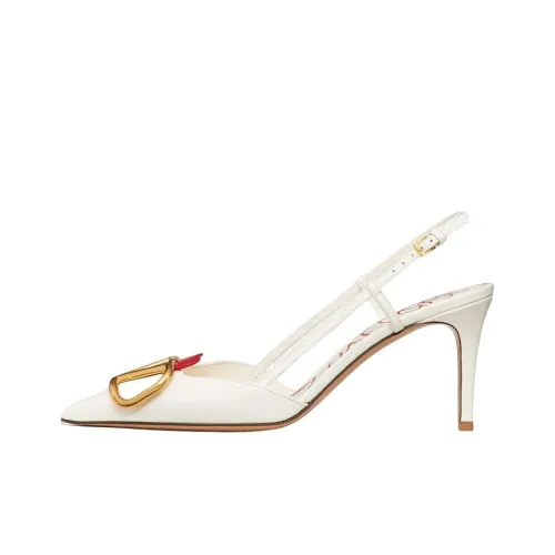 Valentino Vlogo High Heels Women's Ivory White