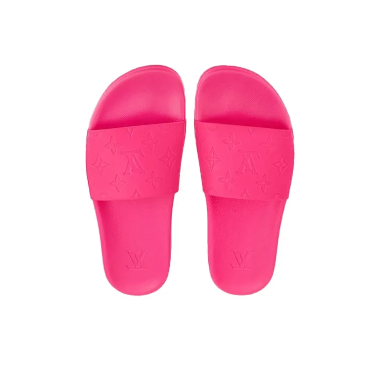 LOUIS VUITTON Waterfront Rubber Sole Slide Slippers Men's Pink-4
