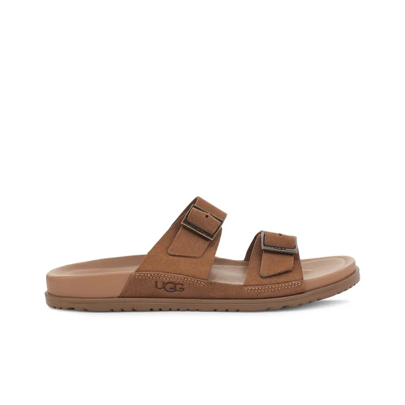 UGG Wainscott Buckle Slide Rubber Sole Slide Slippers Men's Chestnut-1