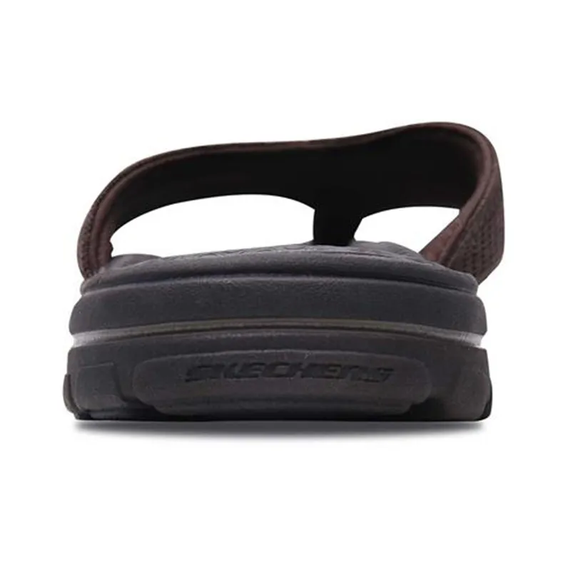 Skechers Relaxed Fit Rubber Sole Slip-Resistant Slide Slippers Men's Chocolate-3
