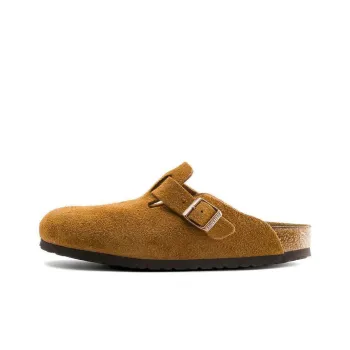 Boston Birkenstock Soft Footbed Suede Leather Narrow 'Mink'