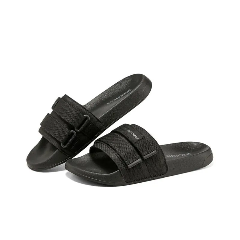 Skechers Side Lines Slip Resistant Abrasion Resistant Slide Slippers Men's Black-2