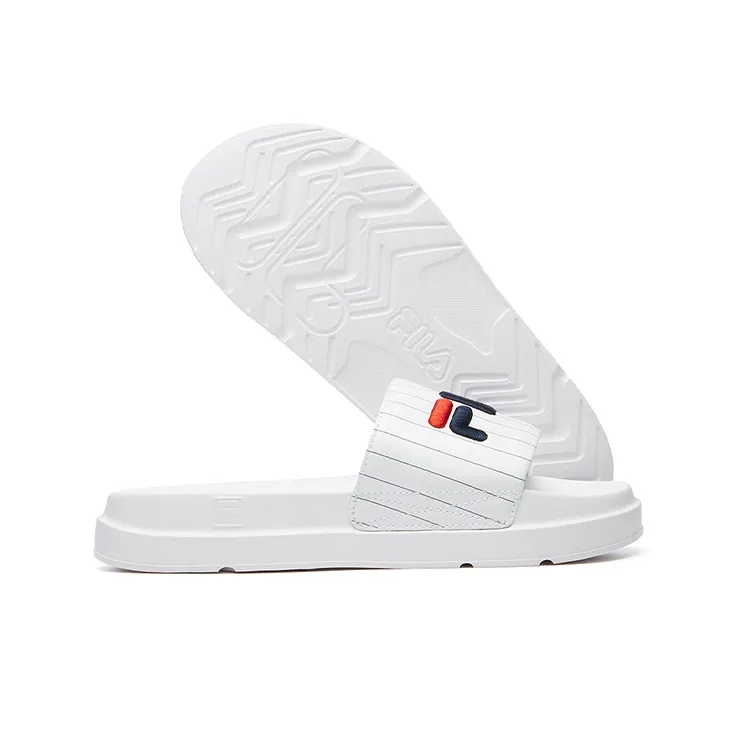FILA Thick Sole White Slippers Women's-4