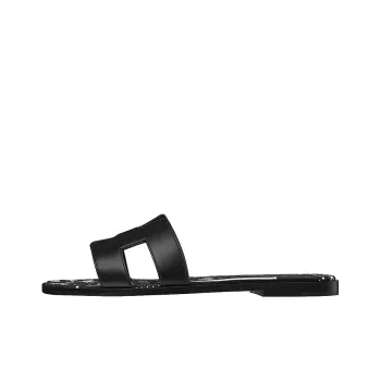 HERMES Oran Slide Slippers Women's Graffiti Black