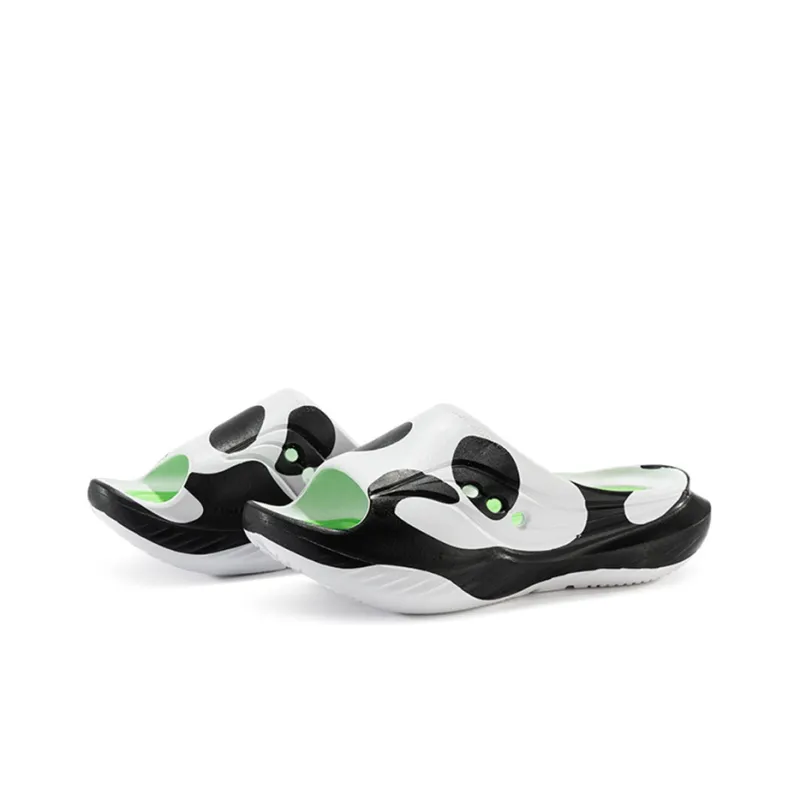 Saucony Cradle Slip Resistant Abrasion Resistant Slide Slippers Unisex White Black-2