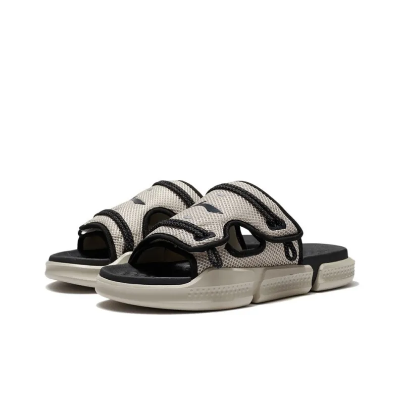 LiNing Rubber Sole Slide Slippers Men's Oat Gray-2