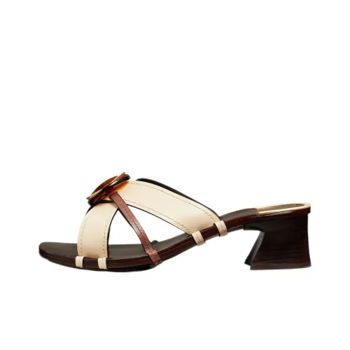 TORY BURCH Slide Slippers Women's Cream