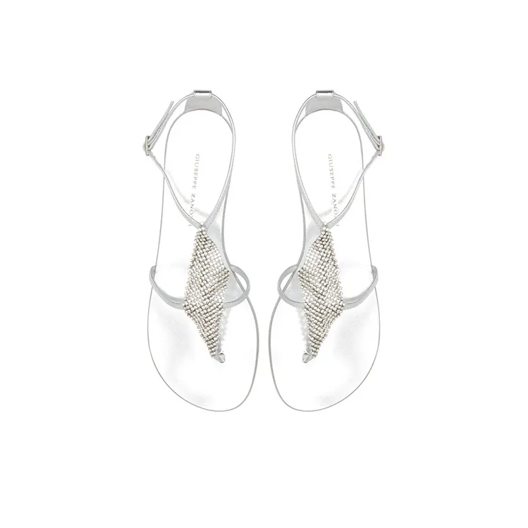 Giuseppe Zanotti/GZ Josie Strap Sandals Women's Silver-4