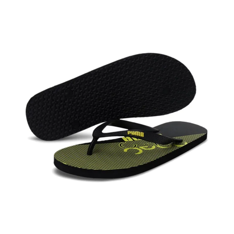 PUMA One8 Virat Kohli Slide Slippers Unisex Black Yellow-4