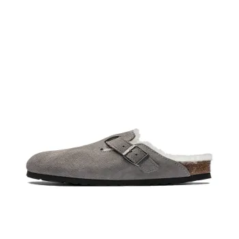 Boston Birkenstock Shearling Suede 'Stone Coin'