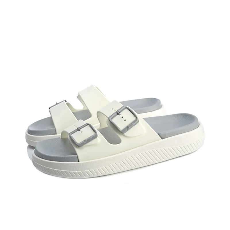 LiNing Clap Slip Resistant Abrasion Resistant Slide Slippers Women's White-2