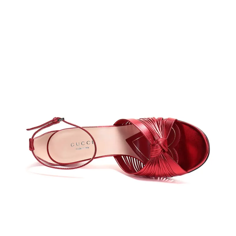GUCCI One Strap Sandals Women's Red-2
