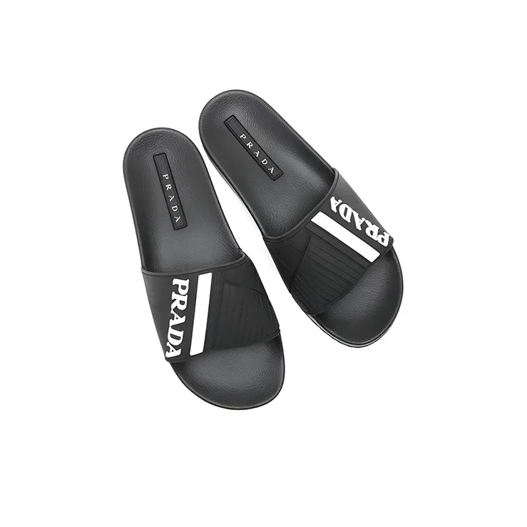 PRADA Quiet Slide Slippers Men's Black-2