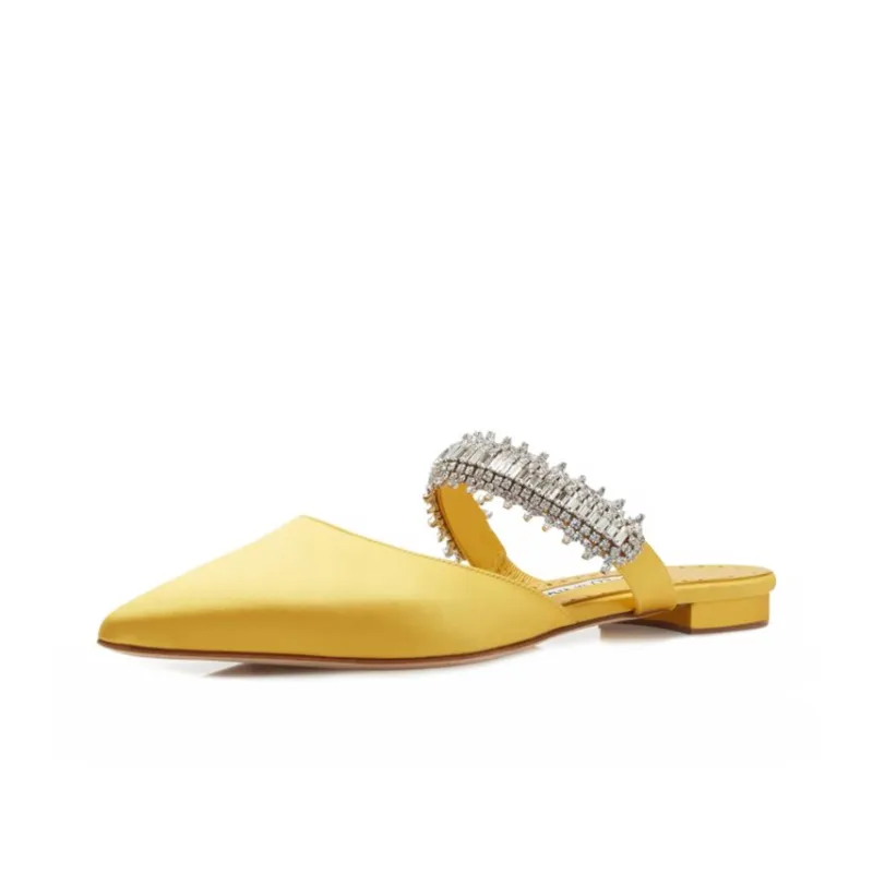 MANOLO BLAHNIK Wrap-toe Slippers Women's Yellow-2
