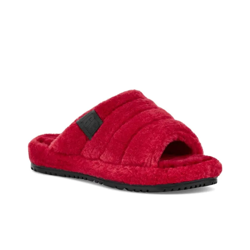 UGG Fluff You Slide Samba Red-2