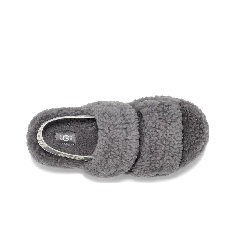 UGG Fluff Fuzzy Slippers Women's Lighthouse Gray-3