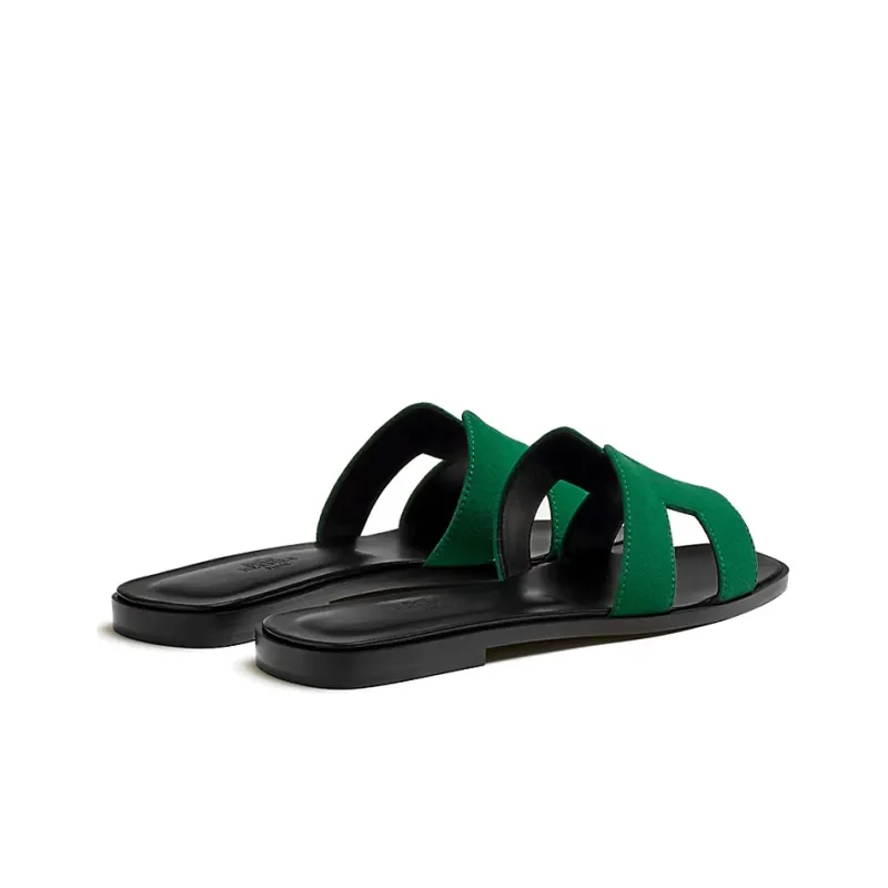 HERMES Oran Sandal Vert Electrique Suede Goatskin-3