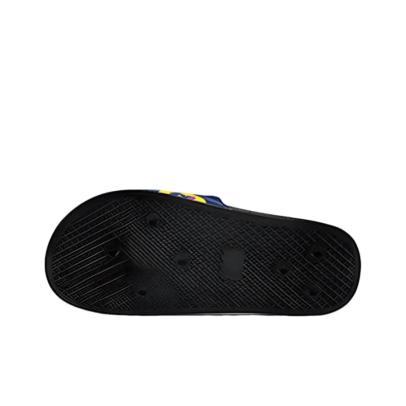 YISHUJIA x Kappa Rubber Sole Slide Slippers Unisex Blue Black-3