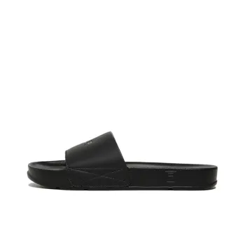 FILA Rubber Sole Slip Resistant Abrasion Resistant Slide Slippers Unisex Black Korean Style