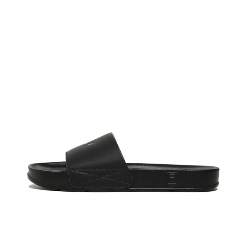 FILA Rubber Sole Slip Resistant Abrasion Resistant Slide Slippers Unisex Black Korean Style-0